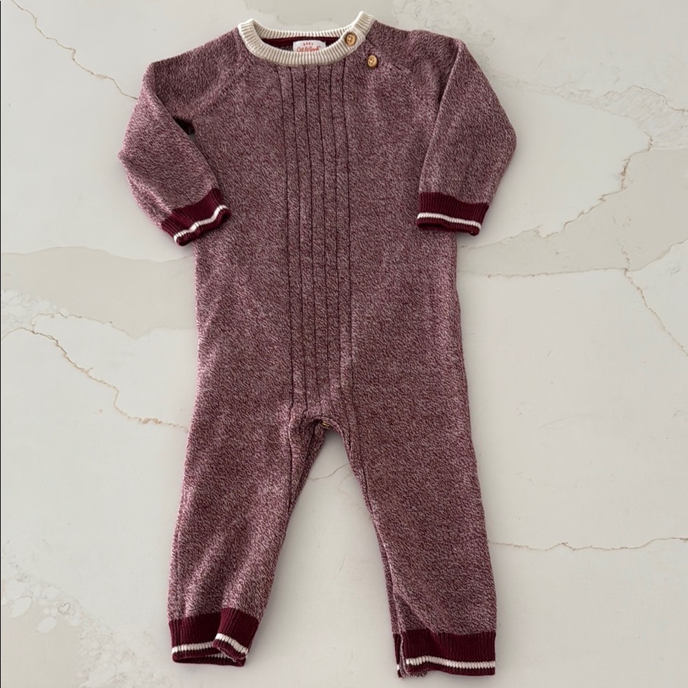 Burgundy Knit Kids One Piece